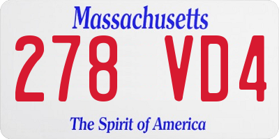 MA license plate 278VD4