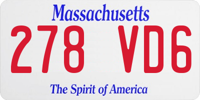 MA license plate 278VD6