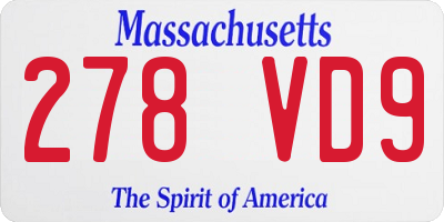 MA license plate 278VD9