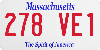 MA license plate 278VE1