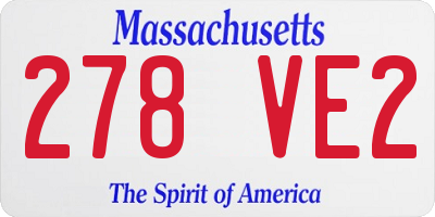 MA license plate 278VE2