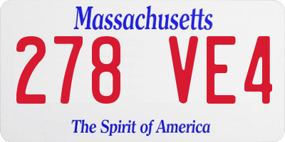 MA license plate 278VE4