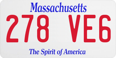 MA license plate 278VE6