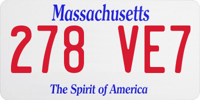 MA license plate 278VE7