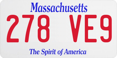MA license plate 278VE9