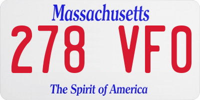 MA license plate 278VF0