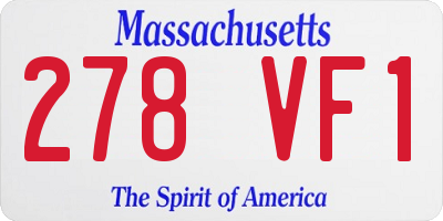MA license plate 278VF1