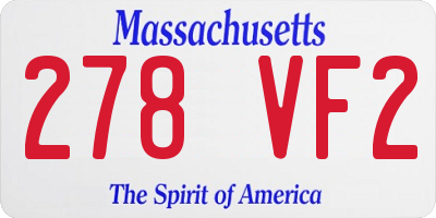 MA license plate 278VF2