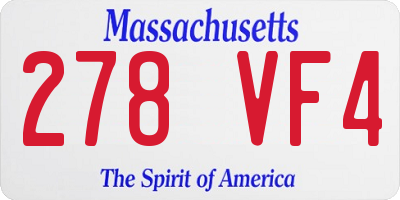 MA license plate 278VF4