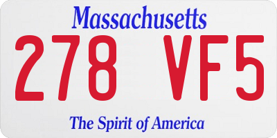 MA license plate 278VF5