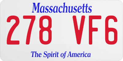 MA license plate 278VF6