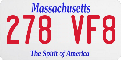 MA license plate 278VF8