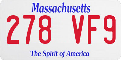 MA license plate 278VF9