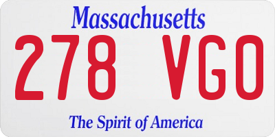 MA license plate 278VG0