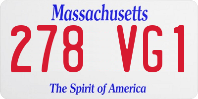 MA license plate 278VG1