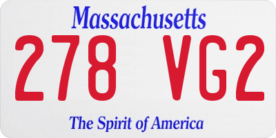 MA license plate 278VG2