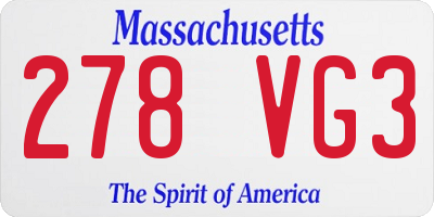 MA license plate 278VG3