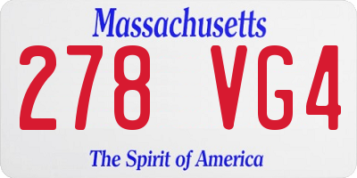 MA license plate 278VG4
