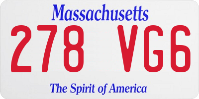 MA license plate 278VG6