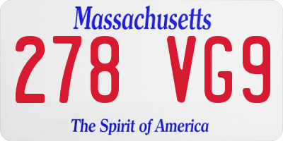 MA license plate 278VG9