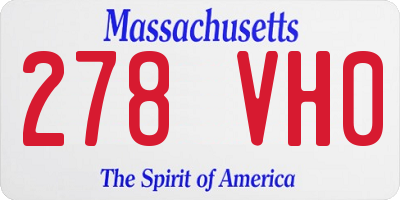 MA license plate 278VH0