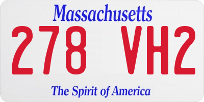 MA license plate 278VH2