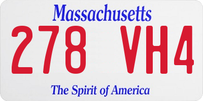 MA license plate 278VH4