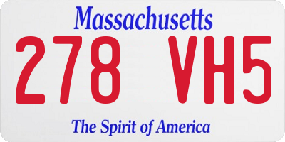 MA license plate 278VH5