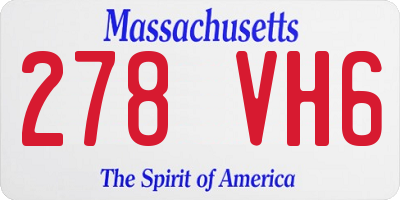 MA license plate 278VH6