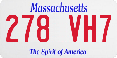 MA license plate 278VH7
