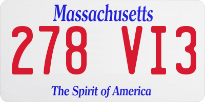 MA license plate 278VI3