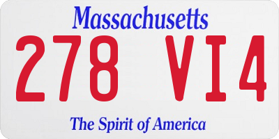 MA license plate 278VI4