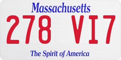 MA license plate 278VI7
