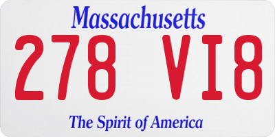 MA license plate 278VI8
