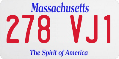 MA license plate 278VJ1