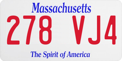 MA license plate 278VJ4