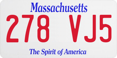 MA license plate 278VJ5
