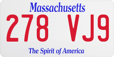 MA license plate 278VJ9