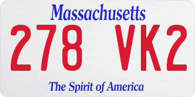MA license plate 278VK2