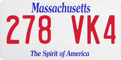 MA license plate 278VK4