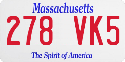 MA license plate 278VK5