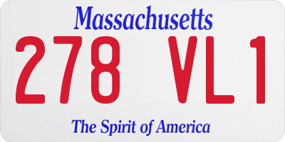 MA license plate 278VL1