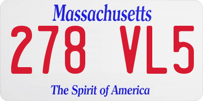 MA license plate 278VL5