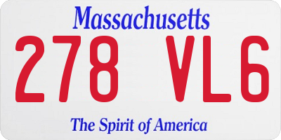MA license plate 278VL6