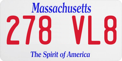 MA license plate 278VL8
