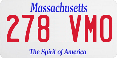 MA license plate 278VM0