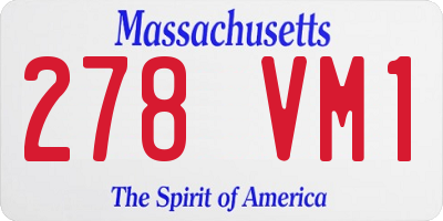 MA license plate 278VM1