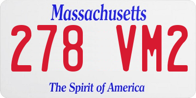 MA license plate 278VM2