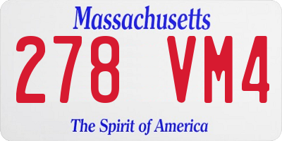 MA license plate 278VM4