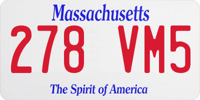 MA license plate 278VM5